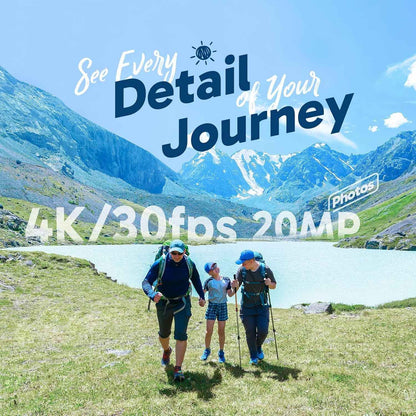 EK7000 Caméra Sport 4K 30FPS 20MP Wif Camera 4K Étanche Stabilisation | Boîtier 40M, Grand Angle 170°, Télécommande 2.4G, Kit Montage, Qualité D'Image Ultra HD Pour Les Passionnés D'Aventure, Noir