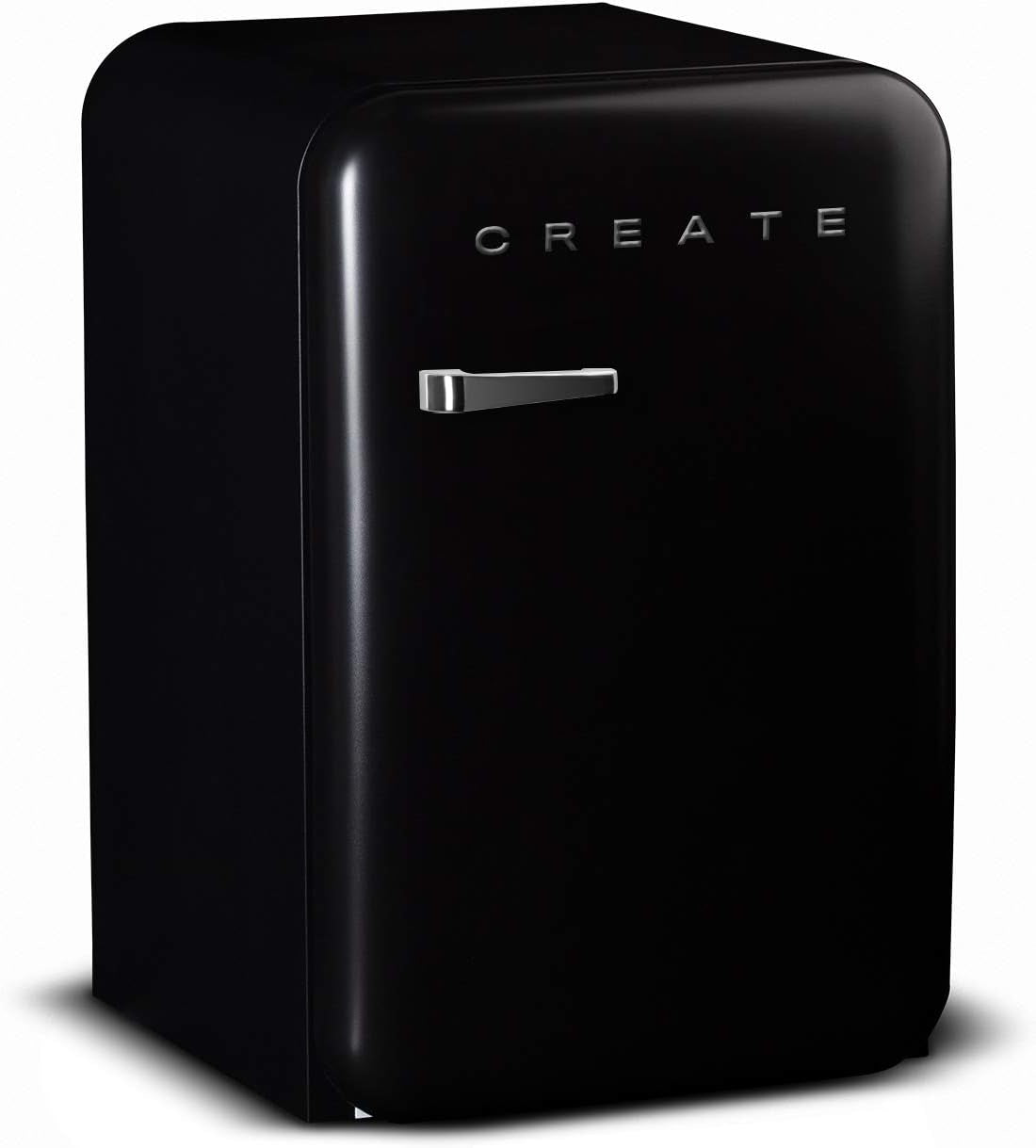 / RETRO FRIDGE 83.5 Silver/Réfrigérateur Noir Avec Poignée Argent/Pratique Et Fonctionnel, Matériaux Résistants