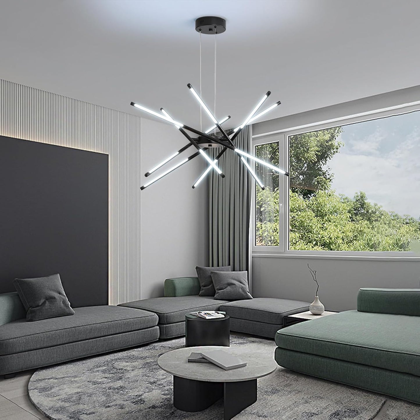 Lustre Moderne À LED Spoutnik, Noir/Doré, Plafonnier Industriel À Suspendre Avec 12 Têtes Pour Salon, Salle À Manger, Cuisine, Chambre À Coucher