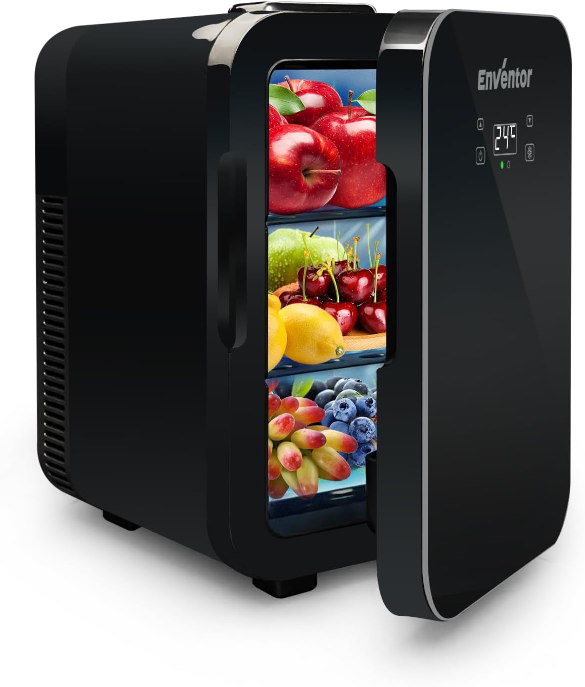 Mini Frigo10L, 220V/12V, Refroidisseur Et Réchauffeur, Portable Mini Réfrigérateur Avec Affichage LCD De La Température, Pour Voiture Voyage Cosmétiques Boisson Nourriture, Noir