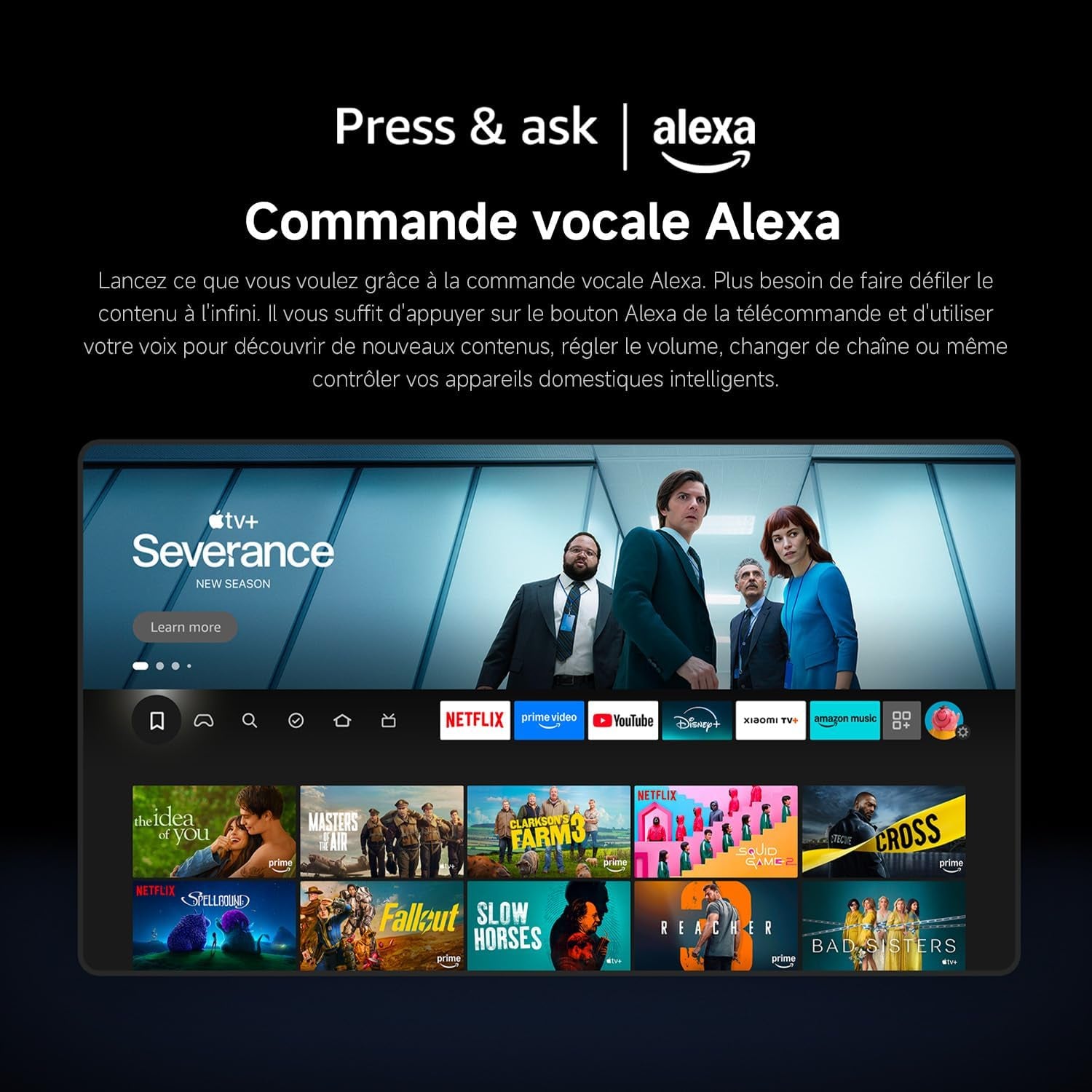 XIAOMI 32 Inch F TV, HD, Smart TV, Contrôle Vocal Alexa, Dolby Audio, DTS Virtual:X, DTS-HD, Airplay Compatible
