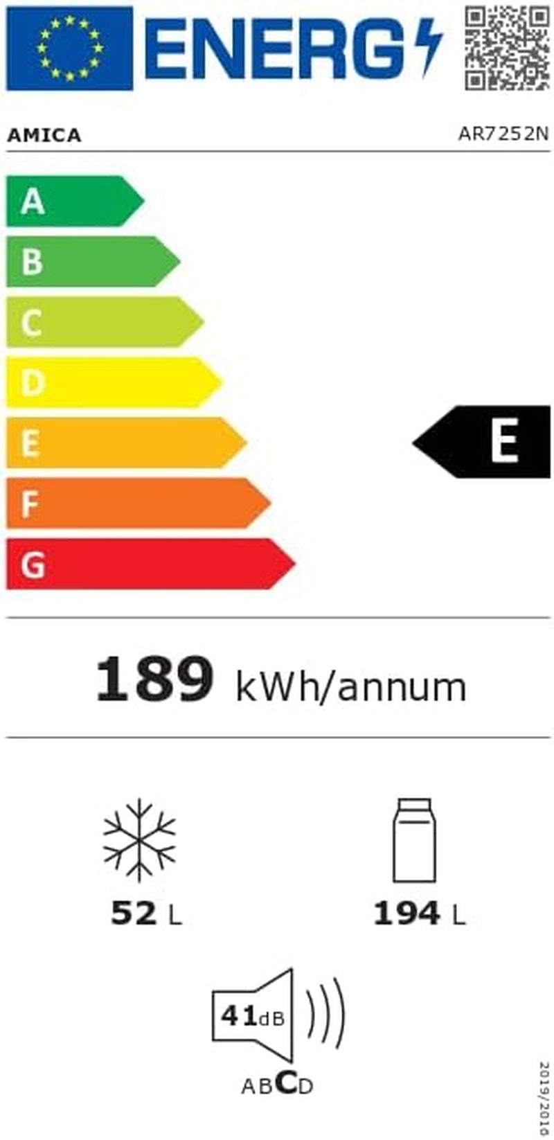 AR7252N Réfrigérateur Combiné 55 Cm 246 L Noir Statique
