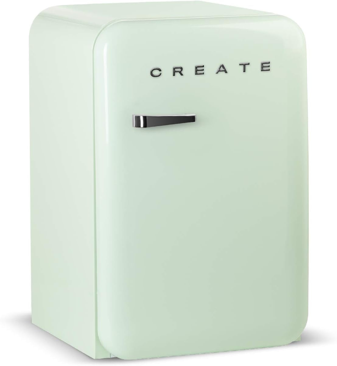 / RETRO FRIDGE 83.5 Silver/Réfrigérateur Vert Avec Poignée Argent/Pratique Et Fonctionnel, Matériaux Résistants