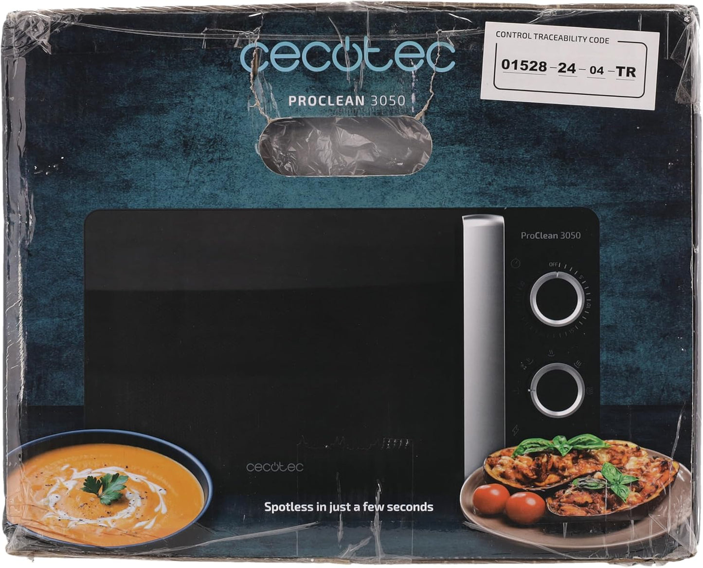 Micro-Ondes Proclean 3050. Capacité De 20 L, Revêtement Ready2Clean, 700 W De Puissance, 6 Niveaux De Fonctionnement, Minuterie 30 Minutes, Mode Décongeler, Finition Noir Et Argenté.