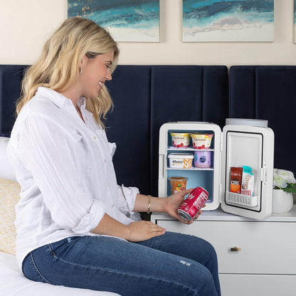 Cooluli Mini Réfrigérateur 10 L Pour Chambre À Coucher, Voiture, Bureau Et Dortoir – Refroidisseur Portable Et Réchauffeur 12 V Pour Nourriture, Boissons, Soins De La Peau, Beauté Et Maquillage –
