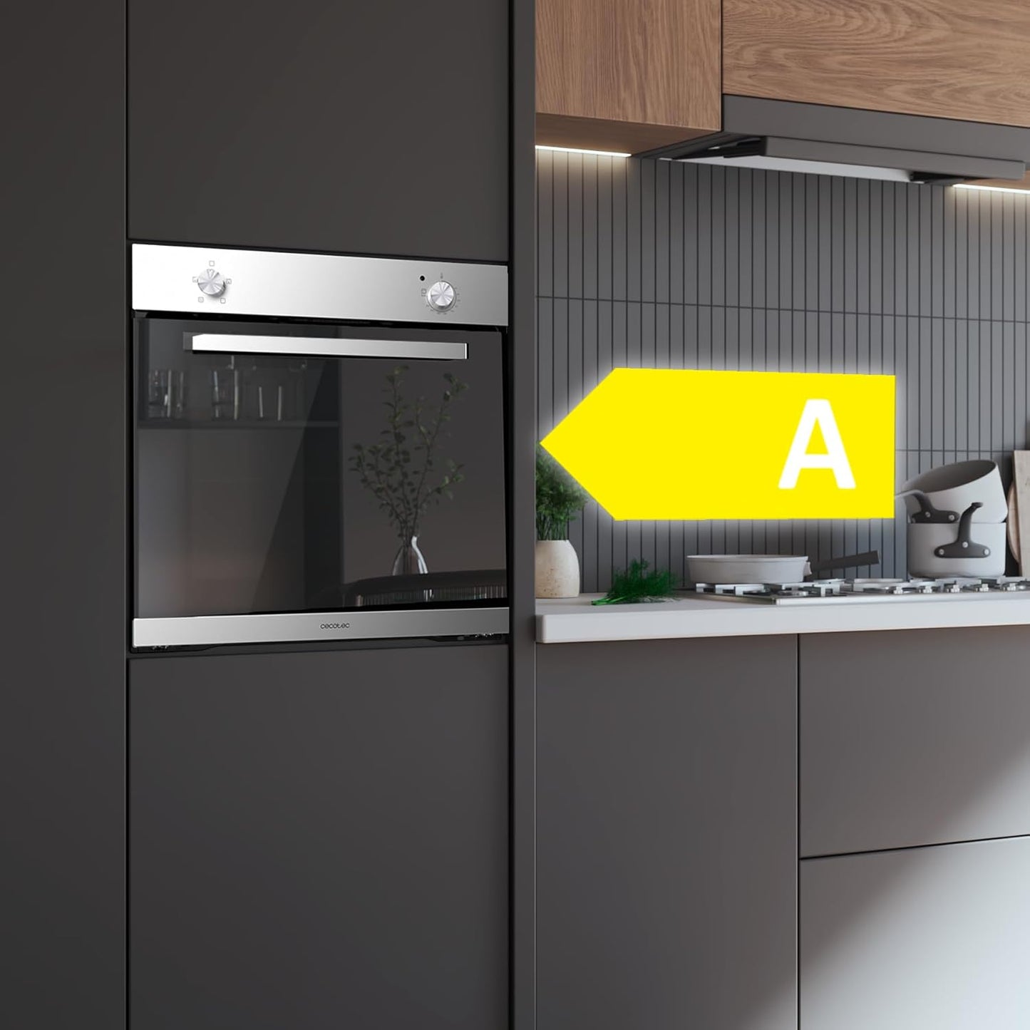 Four Encastrable Bolero Hexa C126000 Mirror A. 2800 W, Capacité De 77 L, 4 Fonctions, Steam Assist, Steam Easyclean, Cooling Fan, Triple Vitrage, Classe Énergétique A, Lumière Intérieure.