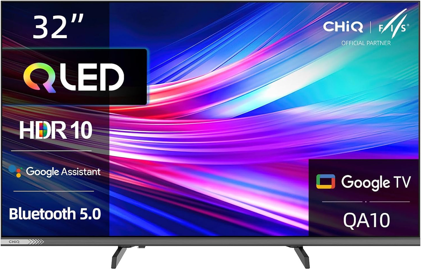 Smart TV Téléviseur QLED 32QA10 32 Pouces | Full HD HDR10 | Dolby Audio Et DBX-TV | Design Métallique Sans Cadre | Chromecast Intégr Nouveau Modèle | Son Dolby Audio, Support HDR10, Chromecast Intégré, Édition 2026