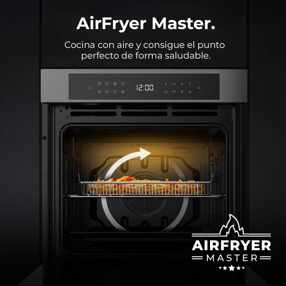 Four Encastrable Pyrolytique 60Cm Bolero Hexa P506000 Matt A+. 3400W, Capacité De 81L, 11 Fonctions Avec Airfryer Master, Pizza Master, 3D Cooking, Steam Base X2, Pyrolyse