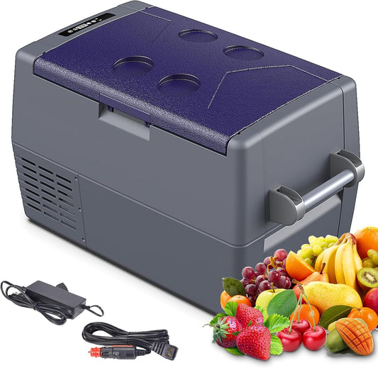 Glacière Electrique Portable, Réfrigérateur À Compresseur 45L, Camping Congélateur(-20℃~+20℃), Porte Amovible, 12/24V DC Et 220-240V AC, Pour Voiture, Camion, Bateau, Véhicules, Camping, Gris