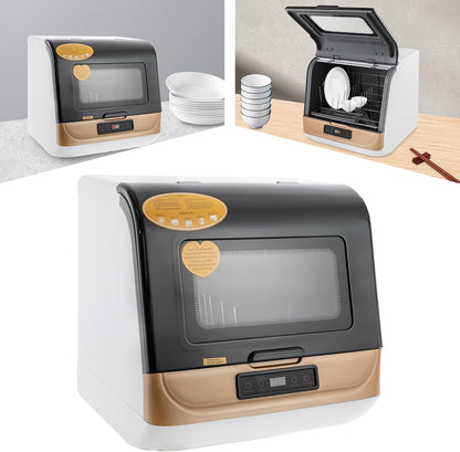 Mini Lave-Vaisselle Table Espace Couverts Sur Mesure Maison Bureau Camping Dortoirs Lavage Fruits Petit Lave-Vaisselle Portable Multifonction Pas D'Installation Nettoyage Complet (Or)