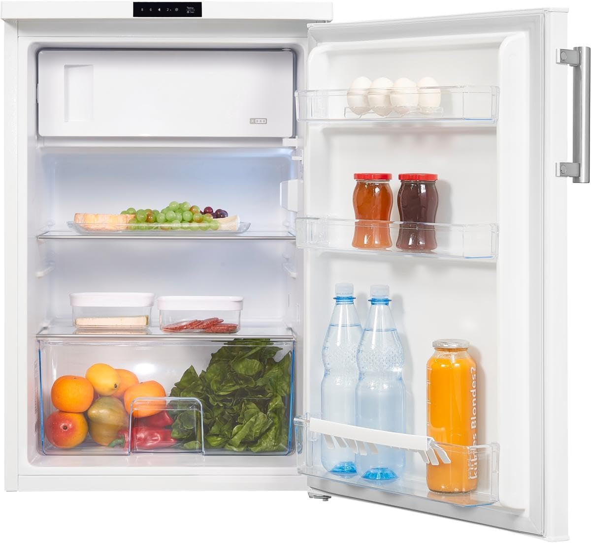 Exquisit KS16-4-HE-010D Standkühlschrank, 56 Cm Breit, 120 L, Temperatureinstellung, Eierablagen, Gemüseschublade, Schnellgefrieren, Weiß