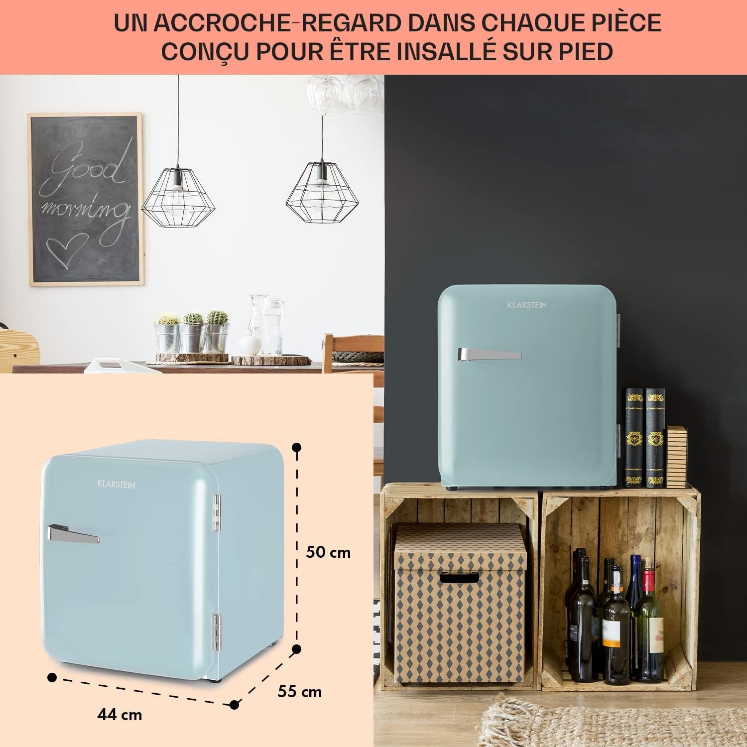 Mini Frigo De Chambre De 48L Pour Snacks Et Boissons, Petit Frigo Top Silencieux, Mini Bar, Petit Réfrigérateur Camping, Mini Frigo Cosmetique, Refrigerateur Avec Étagères Réglables, 0-10°C