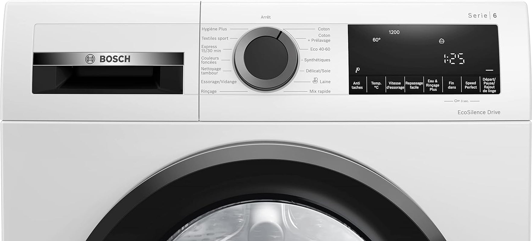 WGG14201FR Lave-Linge Pose-Libre Série 6 Front - Ecosilence Drive - 9 Kg - 1200 Trs/Min - 63L - Blanc