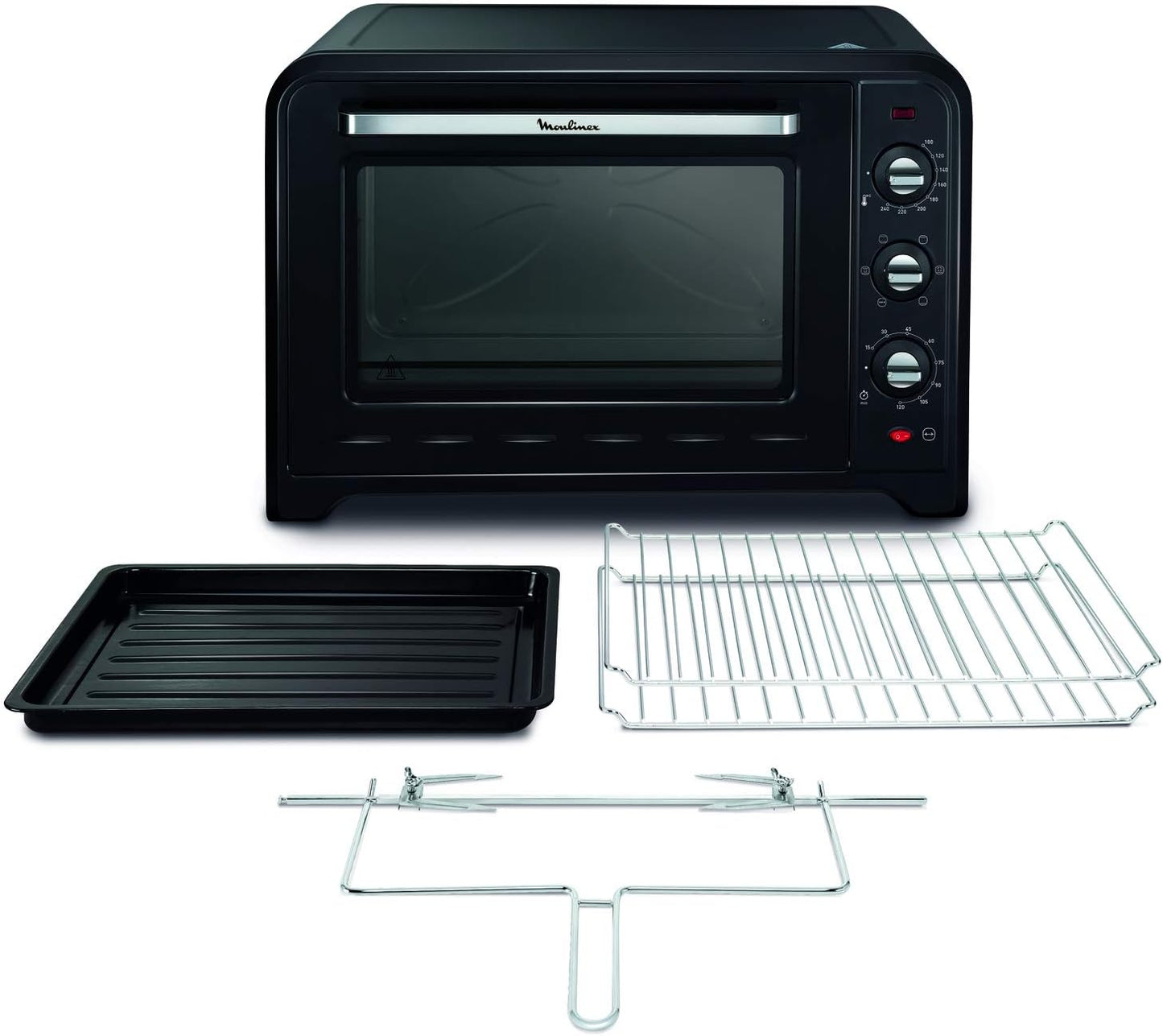 Four À Convection Électrique, 60 L, 2200 W, Thermostat Jusqu'À 240 Degrés, 7 Modes De Cuisson, Pain, Pizza, Tartes, Pâtisseries, Optimo, Noir YY2917FB