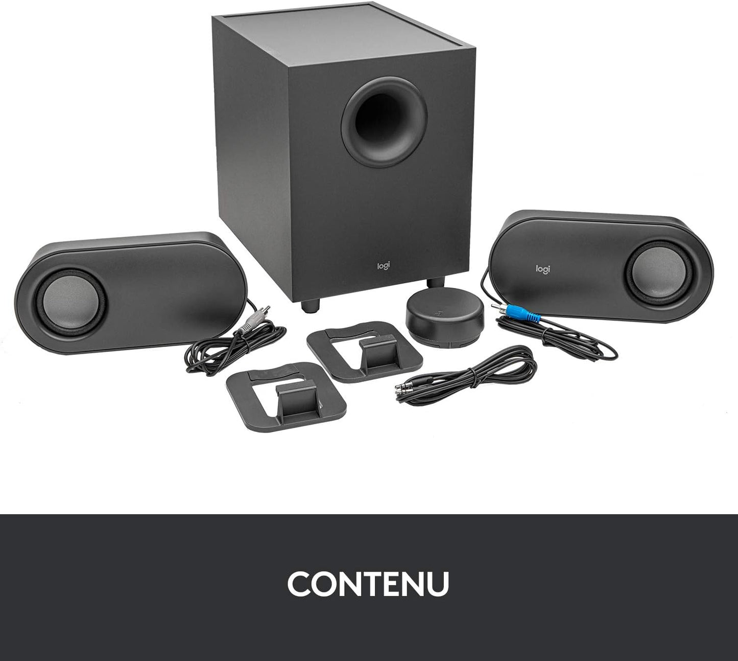 Z407 Haut-Parleurs Bluetooth Pour Ordinateur Avec Caisson De Basses Et Contrôle Sans Fil, Son Immersif, Audio Premium Avec Plusieurs Entrées Et Haut-Parleurs USB - Noir