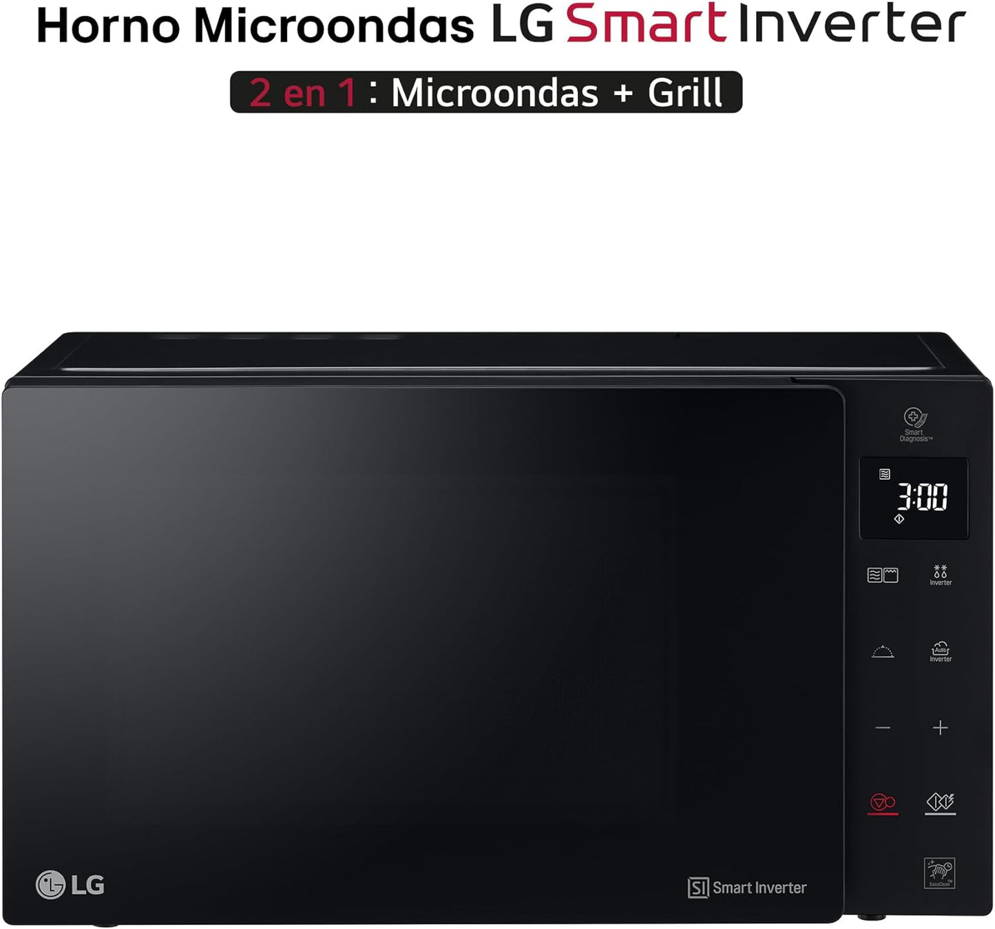 MH6535GDS Comptoir De Cuisine Four À Micro-Ondes Smart Inverter Avec Gril À Quartz, 25 L, 1000 W, Programmes Automatiques, Niveaux De Puissance Réglables, Cuisson À Vapeur, Noir
