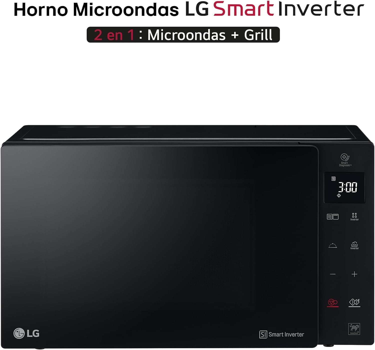 MH6535GDS Comptoir De Cuisine Four À Micro-Ondes Smart Inverter Avec Gril À Quartz, 25 L, 1000 W, Programmes Automatiques, Niveaux De Puissance Réglables, Cuisson À Vapeur, Noir