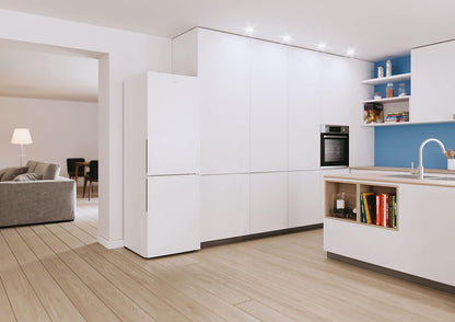 CCE4T618EW Réfrigérateur Combiné - Total Nofrost Circle+, 344L, Stockage Flexible, Wi-Fi, Étagères Safety Glass, Lumières LED, Portes Réversibles, 39 Dba, Classe E, Blanc