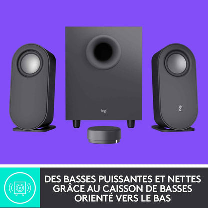 Z407 Haut-Parleurs Bluetooth Pour Ordinateur Avec Caisson De Basses Et Contrôle Sans Fil, Son Immersif, Audio Premium Avec Plusieurs Entrées Et Haut-Parleurs USB - Noir