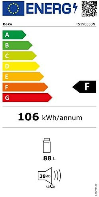 Beko TS190030N Réfrigérateur Autoportante 88 L F Blanc