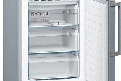 Elettrodomestici KGN39XIDP Série 4, Réfrigérateur Combi Sans Installation, 203 X 60 Cm, Acier Inoxydable, Nettoyage Facile