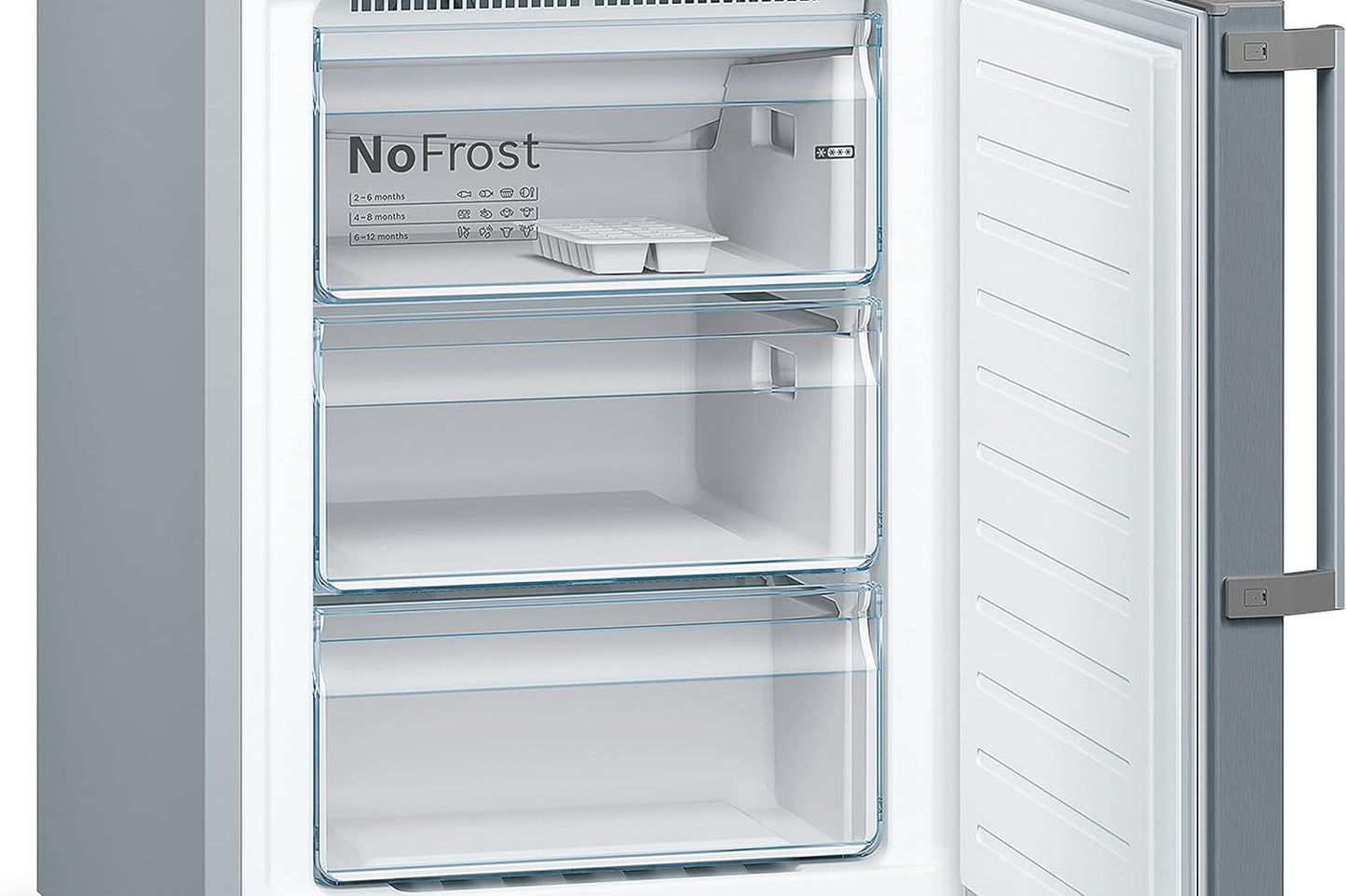 Elettrodomestici KGN39XIDP Série 4, Réfrigérateur Combi Sans Installation, 203 X 60 Cm, Acier Inoxydable, Nettoyage Facile