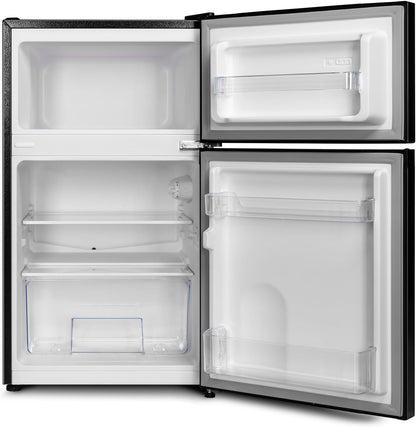 FTM86L4E Réfrigérateur Congélateur, 86 L (61/25), Petit Réfrigérateur Avec 2 Portes, Congélation 4 Étoiles, Casier À Bouteilles, Thermostats Réglables, Faible Bruit, Foncé 2023