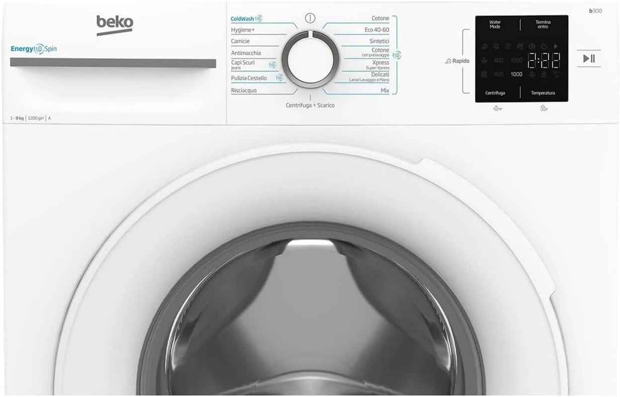 Lavatrice 8Kg Energy Spin a Inverter Vapore 1200Giri Bmwu3821W