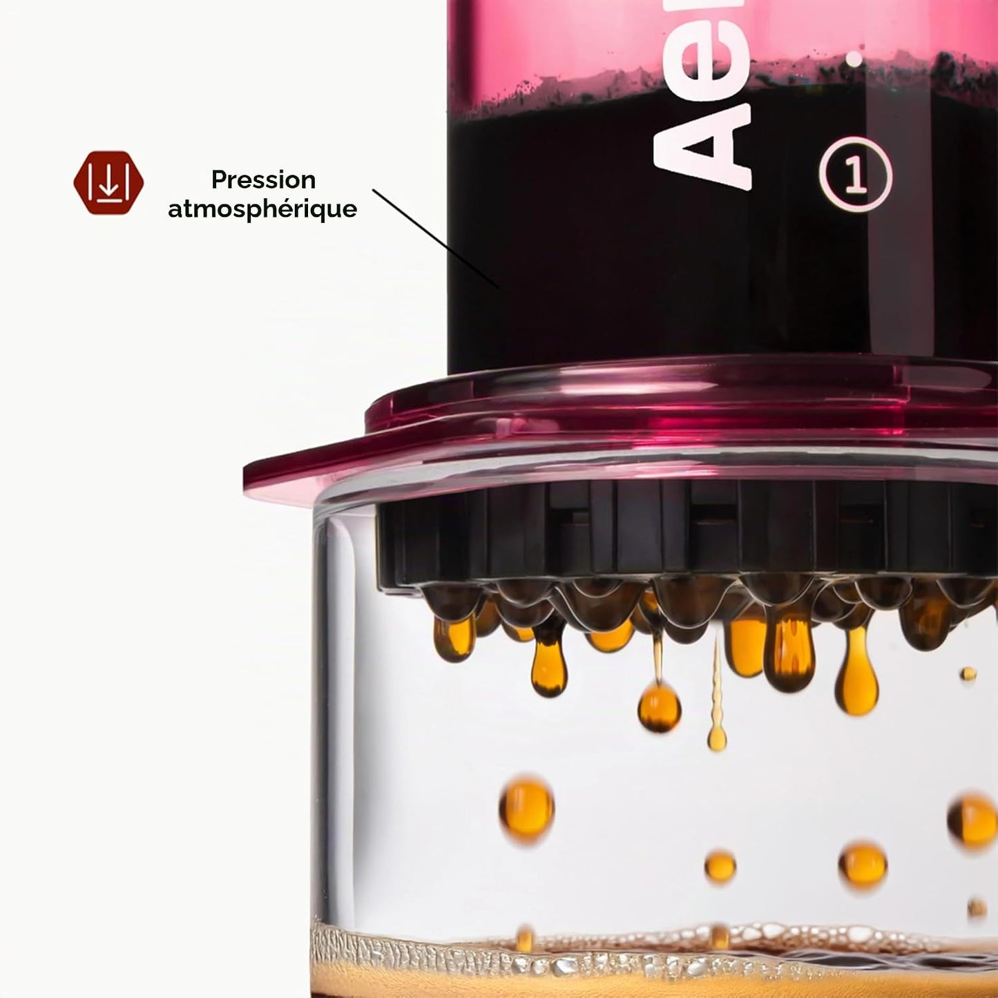 Clear Pink Cafetière À Piston Tout-En-Un, Style Expresso Et Filtre, Infusion En 2 Minutes, Petite Cafetière Portable Idéale Pour Les Voyages Et Le Camping