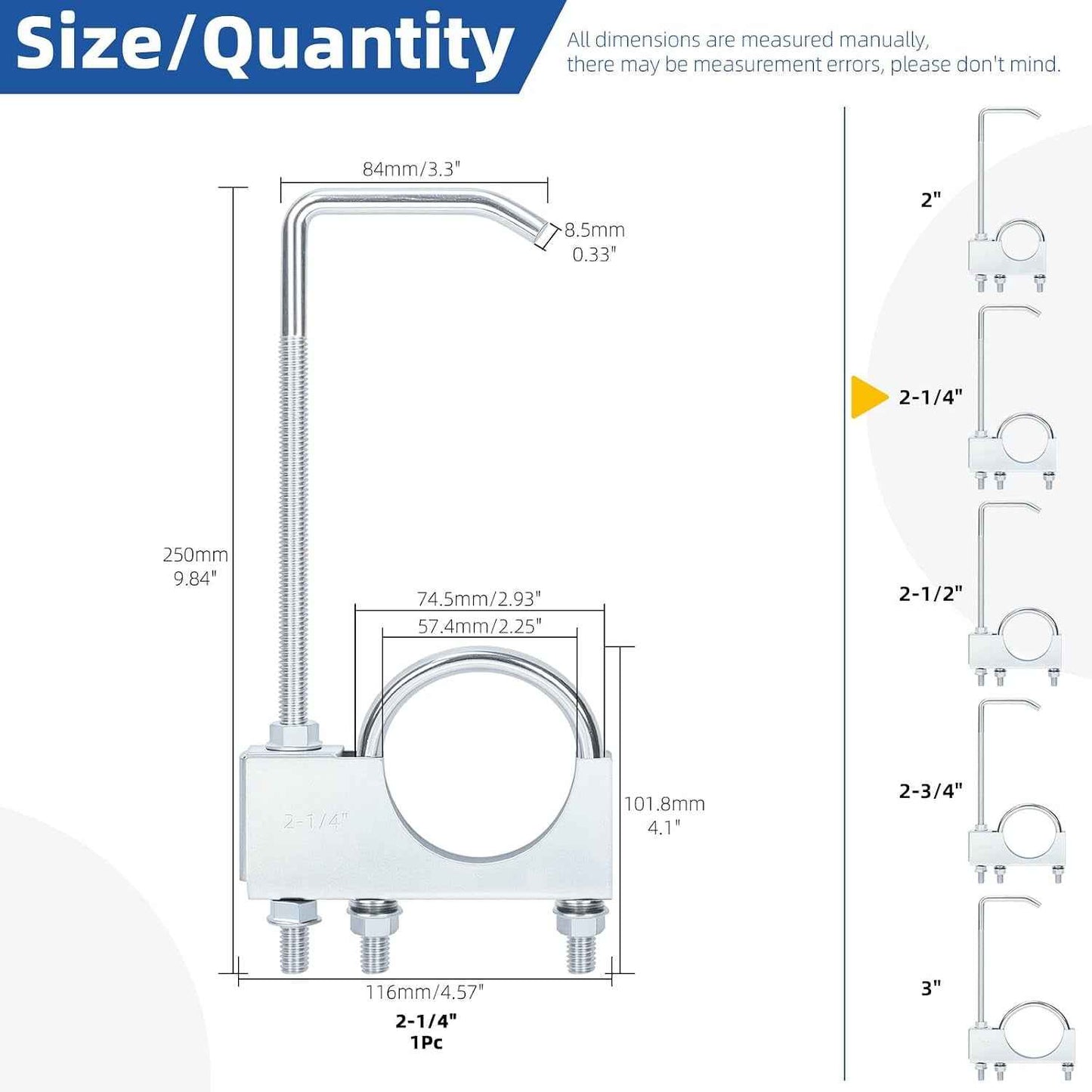 1 Pince D'Échappement Universelle De 7,5 Cm Avec Suspension, Robuste Pour Tuyau D'Échappement De Voiture Et Camion (2,25 Pouces)