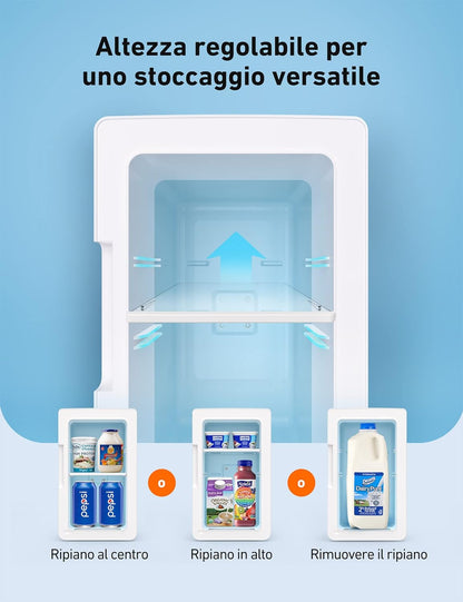 Mini Frigo De Chambre 2.0 6L, Mini Frigo 8 Canettes 330Ml, Mini Réfrigérateur Voiture Portable 12V/220V, Petit Frigo Cosmetique, Skincare, Fonction Chaud/Froid, Cadeau Femme Homme (Blanc)