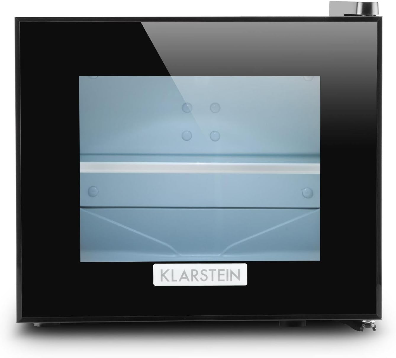 Frosty Mini Frigo Réfrigérateur Compact Pour Boissons Et Fromages 10 L 65 W Classe B (Température 12-18 °C, Porte En Verre À Isolation Double, 30 Db, Éclairage Intérieur) - Noir
