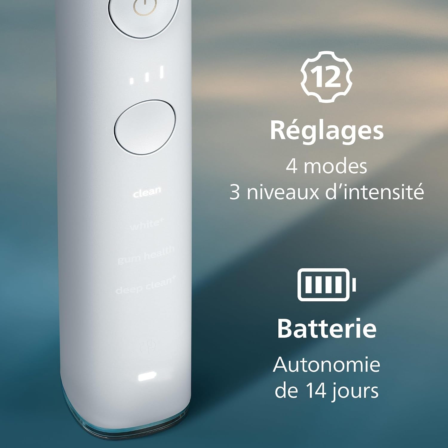Diamondclean 9000 - Brosse À Dents Électrique, 4 Modes De Brossage, 3 Niveaux D'Intensité, Capteur De Pression, Connecté À L’Application, Étui De Voyage USB, Blanc, Modèle HX9911/27