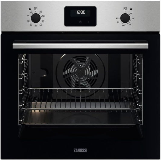 Zanussi ZOHEX3X1 Four Multifonction Avec Nettoyage Aquaclean, 8 Fonctions Avec Cavité XXL, Horloge Électronique + Télécommandes Escamotables, Anti-Traces De Doigts, Inox, Classe A+, 72 Litres