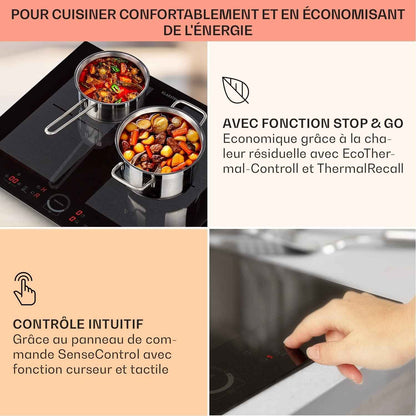 Klarstein Plaque Induction 7000W, Plaque De Cuisson Electrique À Induction, Encastrées 4 Feux, Tables De Cuisson Encastrable, Contrôle Tactile, Rechaud Electrique Pour La Cuisine