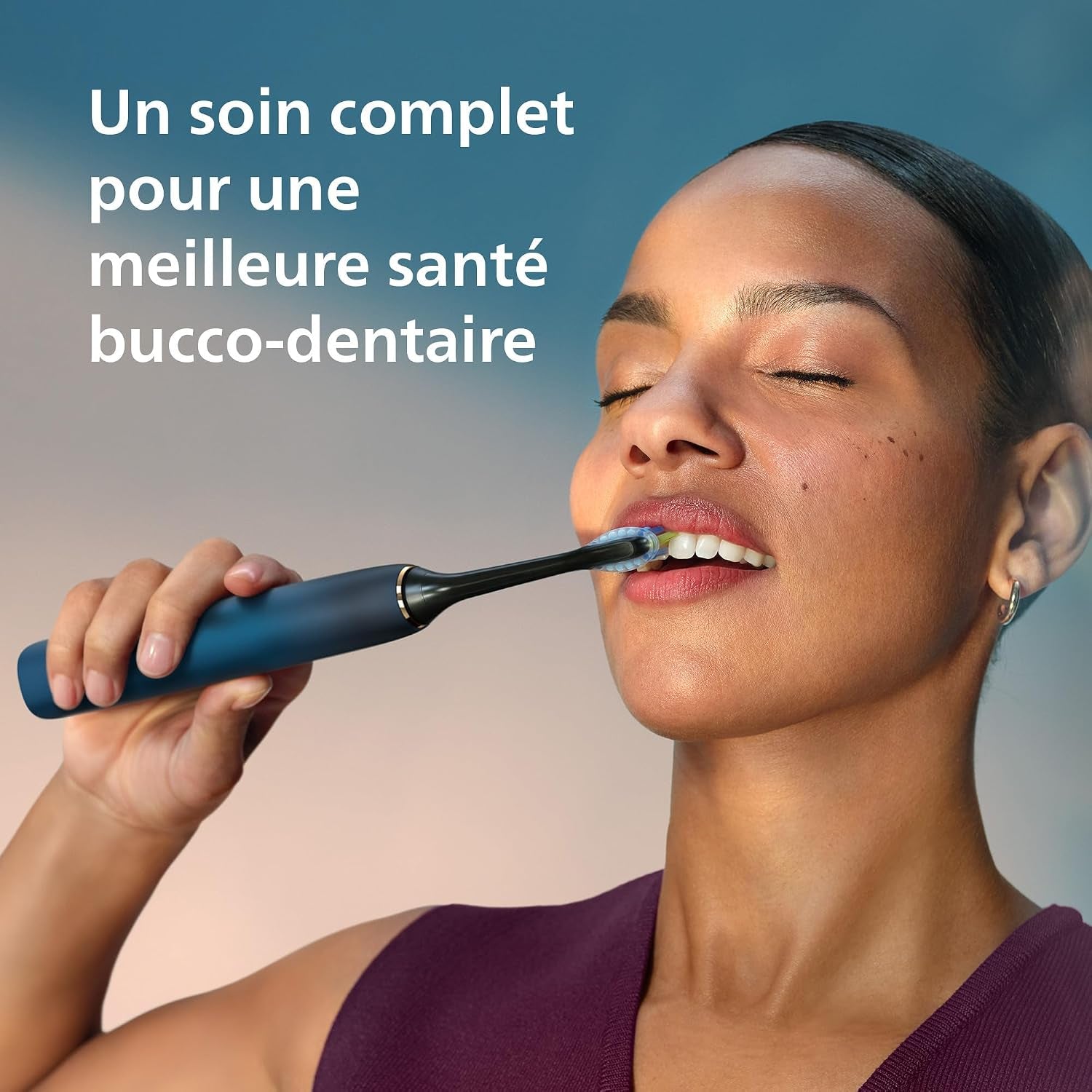 Sonicare Diamondclean 9000 - Brosse À Dents Électrique Avec Application, Édition Spéciale, Capteur De Pression, Socle De Charge, Bleu Marine, Modèle HX9911/89
