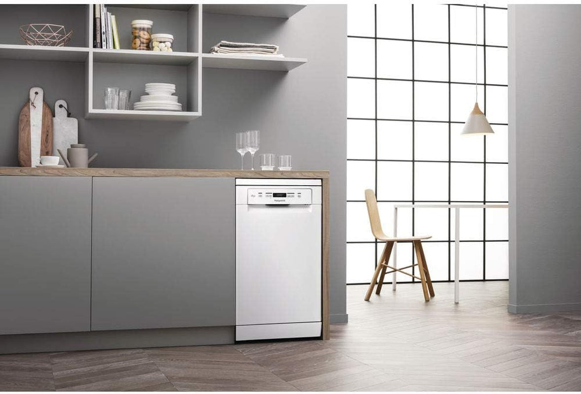 Hotpoint HSFC 3T127 C Lave-Vaisselle Autonome 10 Places A++ - Lave-Vaisselles (Autonome, Compact (45 Cm), Blanc, Blanc, Tactil, LED)