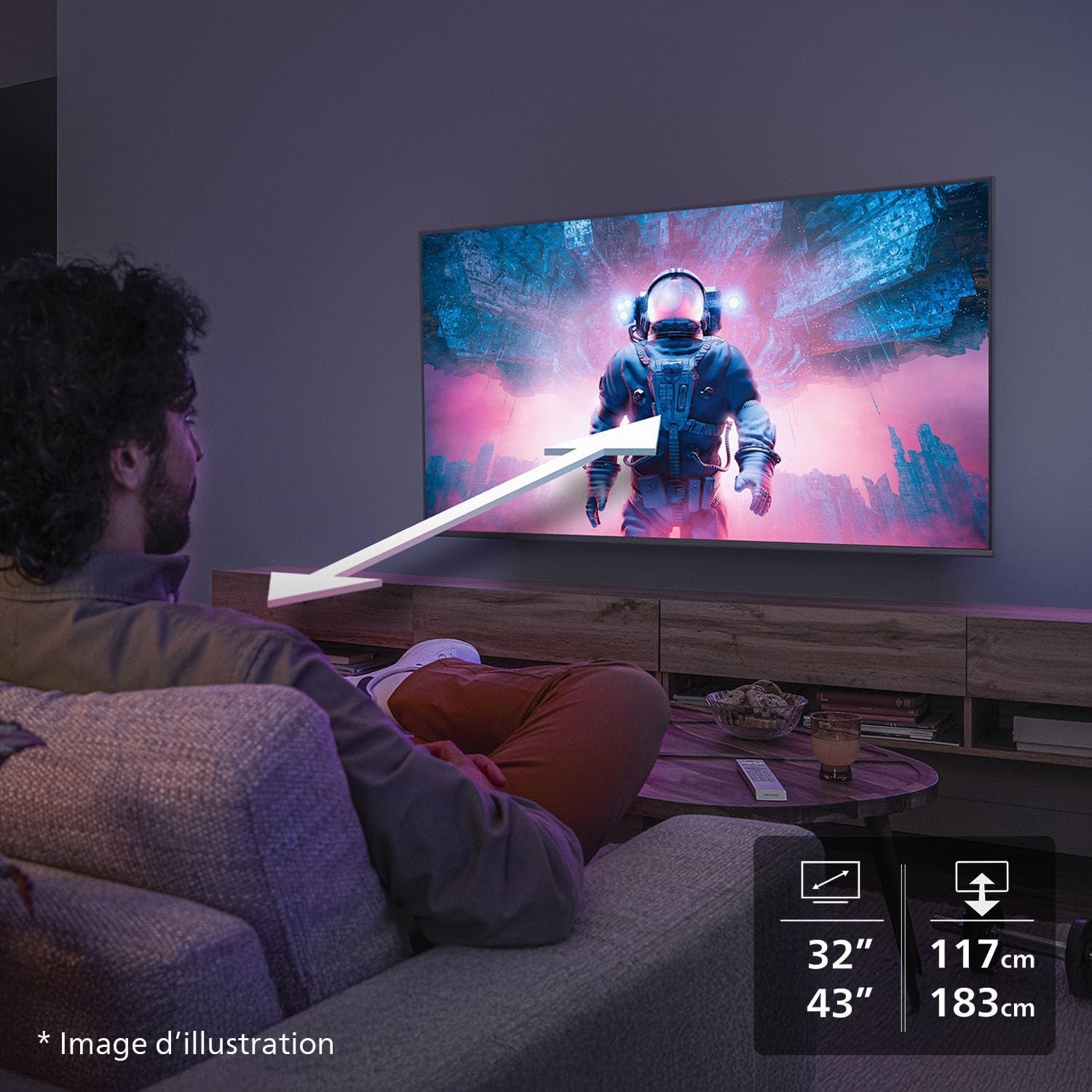 Philips 43PFS5500 FHD LED TV - Écran 43 Pouces Avec Pixel Plus, Design Compact Et Dolby Audio Avec Vocal Boost