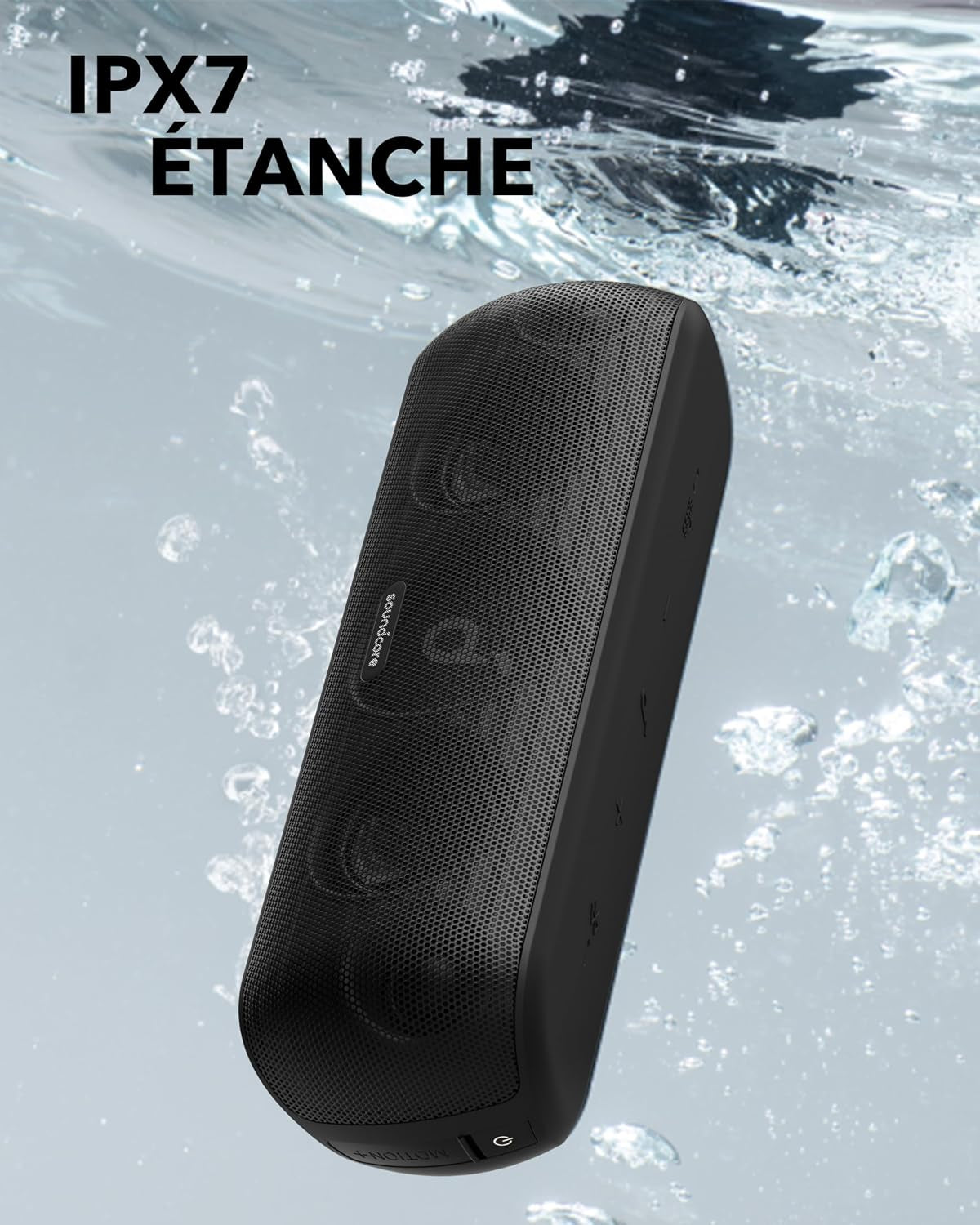 Par Anker Motion+ Enceinte Bluetooth Puissante | Son Hi-Res 30 W, USB-C, 12 Heures D'Autonomie, Étanchéité IPX7, Application Avec EQ Modifiable, DSP Avancé Et Audio Fidèle