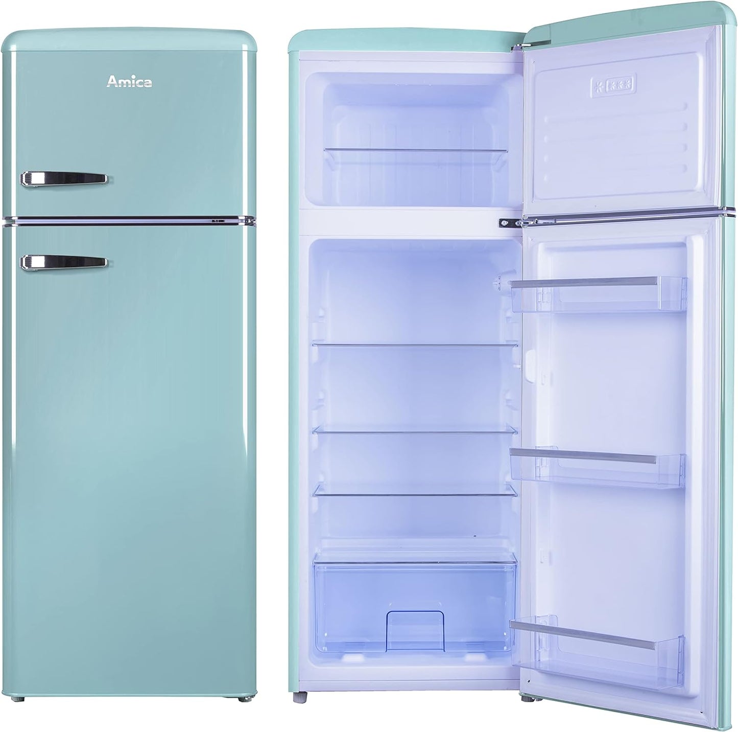 Amica KGC 15632 T Réfrigérateur-Congélateur Autoportante 208 L E Bleu