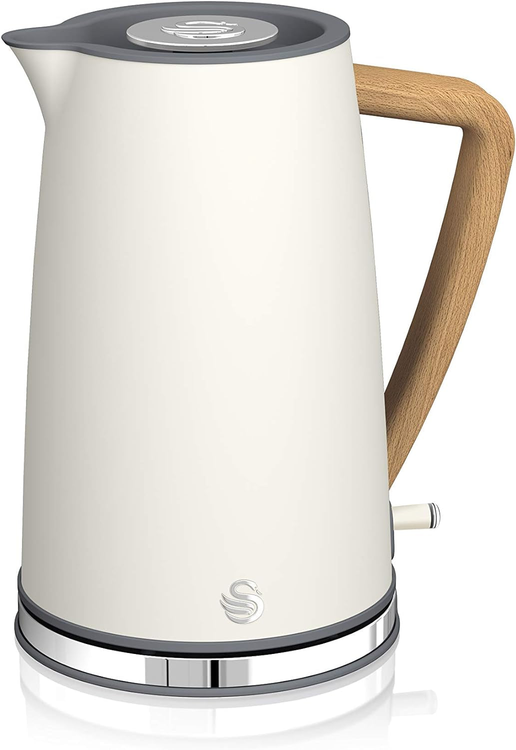 Nordic Micro-Ondes Numérique 20 L, 6 Niveaux De Fonctionnement, 800 W Puissance & Nordic Bouilloire Électrique Ultra Rapide Sans Fil Design Moderne 1,7 L 2200 W Poignée Effet Bois Blanc