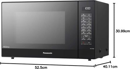 NN-GT46KBSUG Four À Micro-Ondes Et Gril Avec Plateau Tournant, 31 Litres, Aacier Inoxydable, 1000 W, Grill 1100 W, 24 Programmes Auto, Écran LCD, Capteur Genius, Menu Junior, Noir