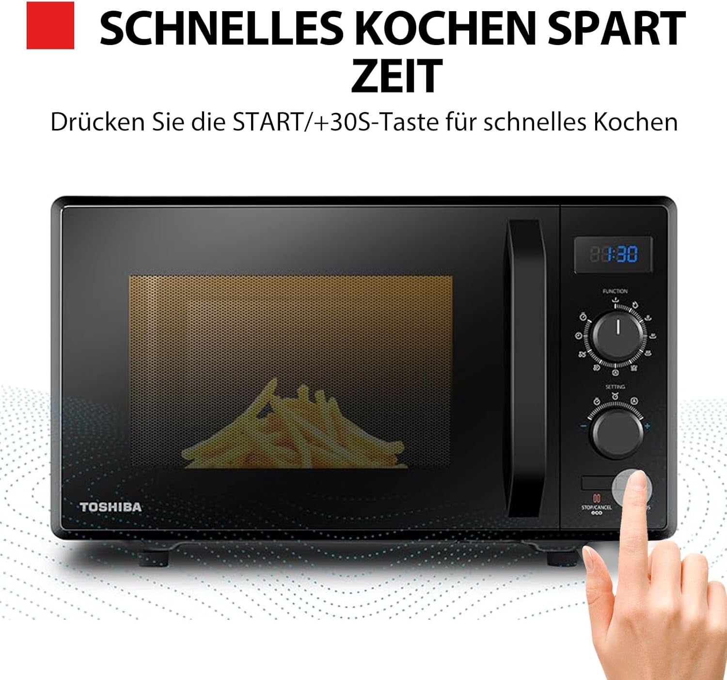 Micro-Ondes 3-En-1 23L MW2-AG23PF(BK), Micro-Ondes Sur Pied Avec Fonction Grill & Combi, Grill 900W/1000W, Fonction ECO, Plateau Tournant Avec Mémoire De Position, Noir