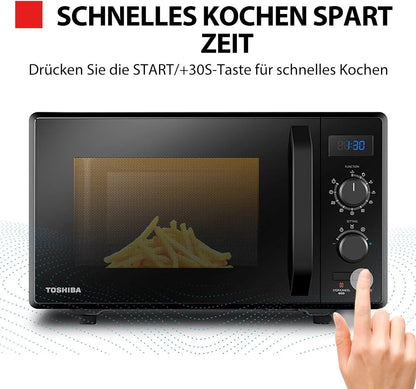 Micro-Ondes 3-En-1 23L MW2-AG23PF(BK), Micro-Ondes Sur Pied Avec Fonction Grill & Combi, Grill 900W/1000W, Fonction ECO, Plateau Tournant Avec Mémoire De Position, Noir