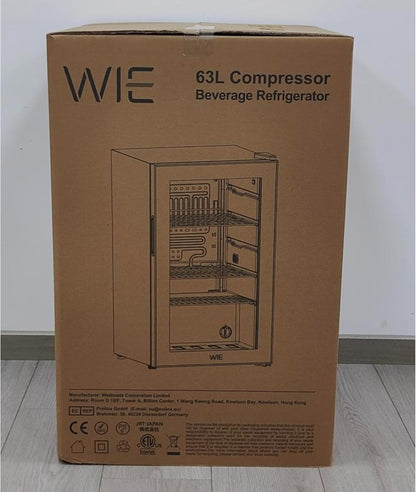 Mini Réfrigérateur Boissons 63L Mini Frigo De Chambre Avec Double Porte Vitrée, Etagères Réglables, Silencieux Petit Frigo Pour Maison/Chambre/Bureau/Cuisine