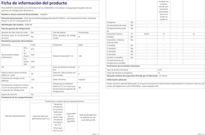 Respekta Réfrigérateur Encastrable Sans Congélateur 88 Cm / Capacité 134 L / Charnières De Porte Interchangeables / Décongélation Automatique / Max. 38 Db / KS88.0 / Blanc