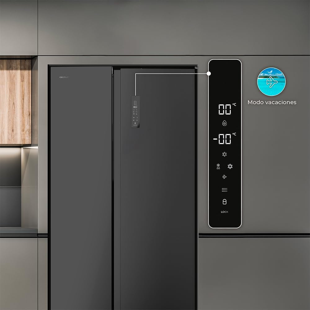 Réfrigérateur Américain De 550 Litres Bolero Coolmarket SBS 550 Glass D. 177 Cm De Hauteur Et 90 Cm De Largeur, Système Multi Air Flow, No Frost Total, Moteur Inverter Plus