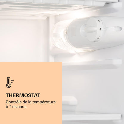 Luminance Frost - Réfrigérateur, 91L, 110 Kwh/An, 7 Niveaux De Réglage De La Température, Eclairage Intérieur, Look Moderne, Bac À Oeufs, Clayettes Verre - Blanc