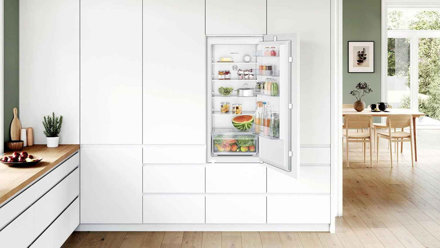 Bosch KIR41NSE0 Série 2 - Réfrigérateur, Encastrable, Coolairflow | 122,1 X 54,1 Cm, 204 L, Home Connect, Éclairage LED, Fonction Super Réfrigération, Noise Class B (30-35 Db)