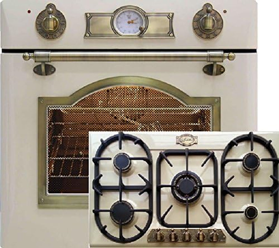 Cuisinière À Gaz Set Autosuffisants Kaiser Empire Ivoire/Gaz Four Encastré EG 6345 Elfem + Gaz Plaque De Cuisson 90 Cm Kg 9325 Elfem/ 2 Fonctions Sous La Chaleur Cuisinière, Barbecue Et Tournebroche/